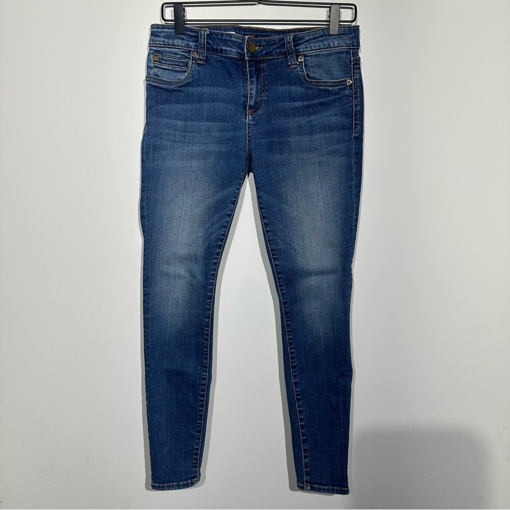 KUT From The Kloth Mid Rise Toothpick Skinny Jeans Womens 6S Blue Medium Wash
